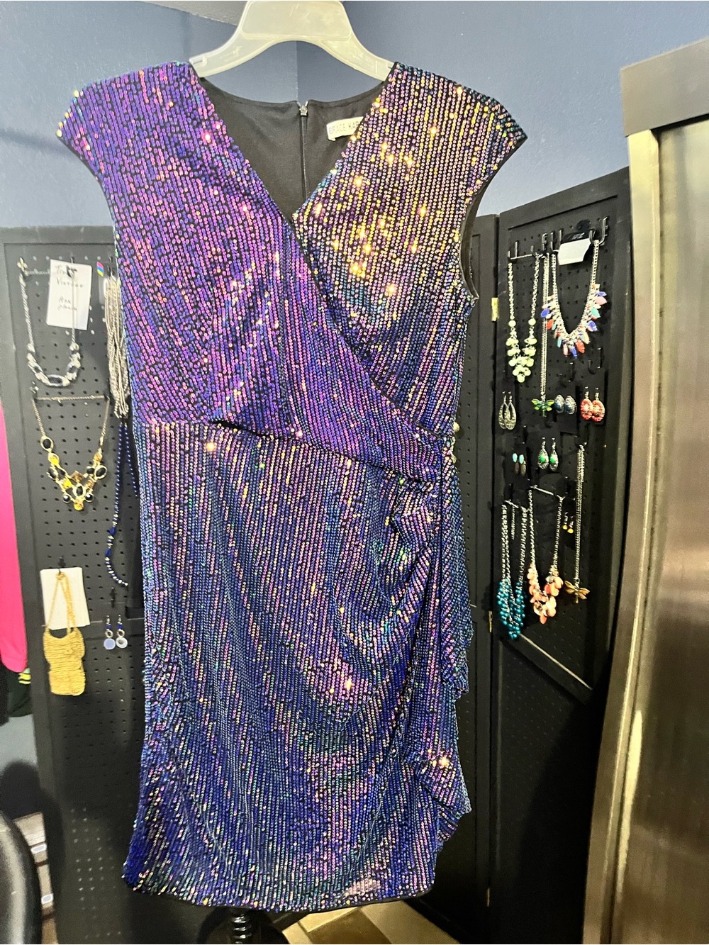 Grace Karin Purple Iridescent Sequin Midi Dress